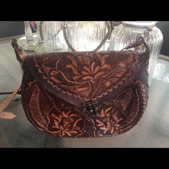 Leather purse bag size large